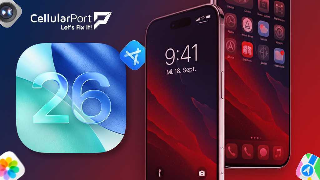 iOS 26 interface showcasing Apple’s new design features, enhanced AI tools, and system improvements.