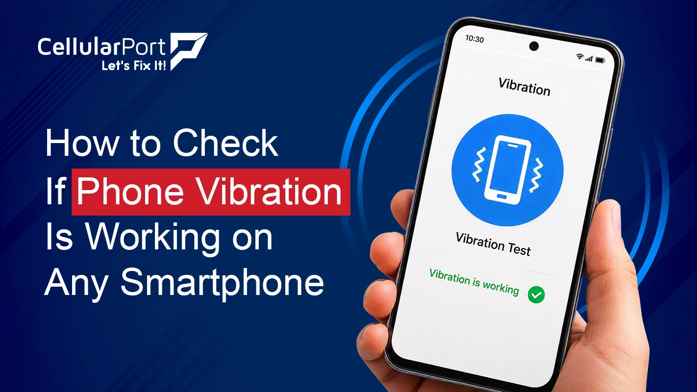 Person testing smartphone vibration settings and notification alerts to check if phone vibration is working properly.