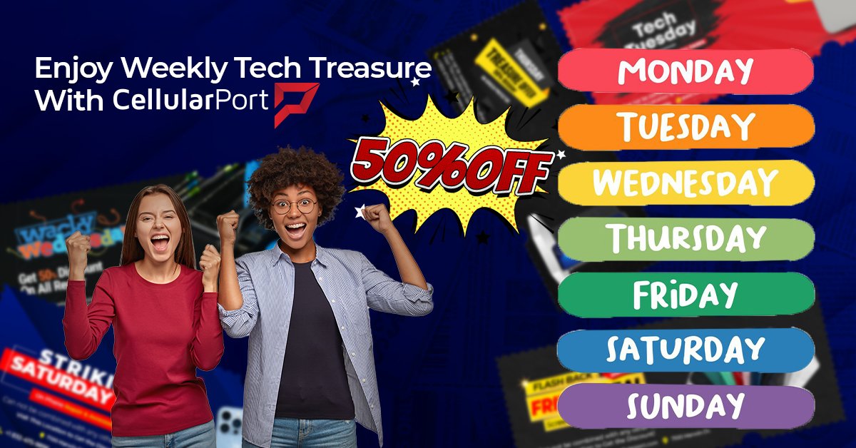Explore Weekly Tech Treasure with CellularPort: Enjoy 50% off Every Single Day